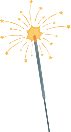Watercolor Sparkler Illustration